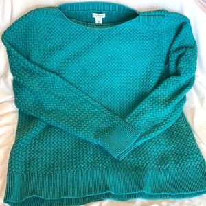 Gently worn LL Bean turquoise crew sweater, women’s XL